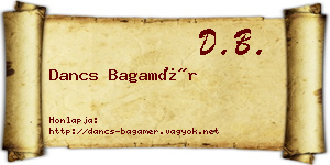 Dancs Bagamér névjegykártya